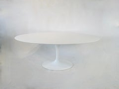 Eero Saarinen Knoll 78" white oval dining table