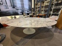 Eero Saarinen, Knoll Editions: Oval Table, 244 cm, Arabescato Marble