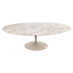 Eero Saarinen, Knoll Editions: Oval Table, 244 cm, Arabescato Marble