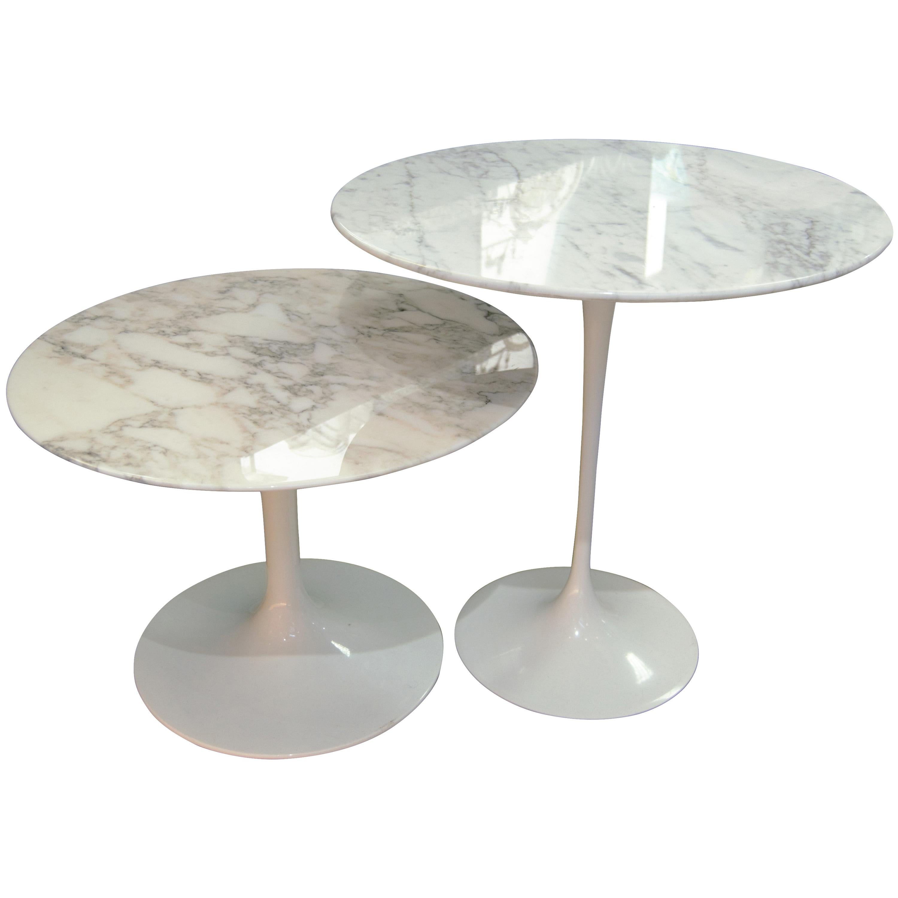 Eero Saarinen & Knoll, "Tulip" Marble Gueridon / Nesting Tables, xxth For Sale