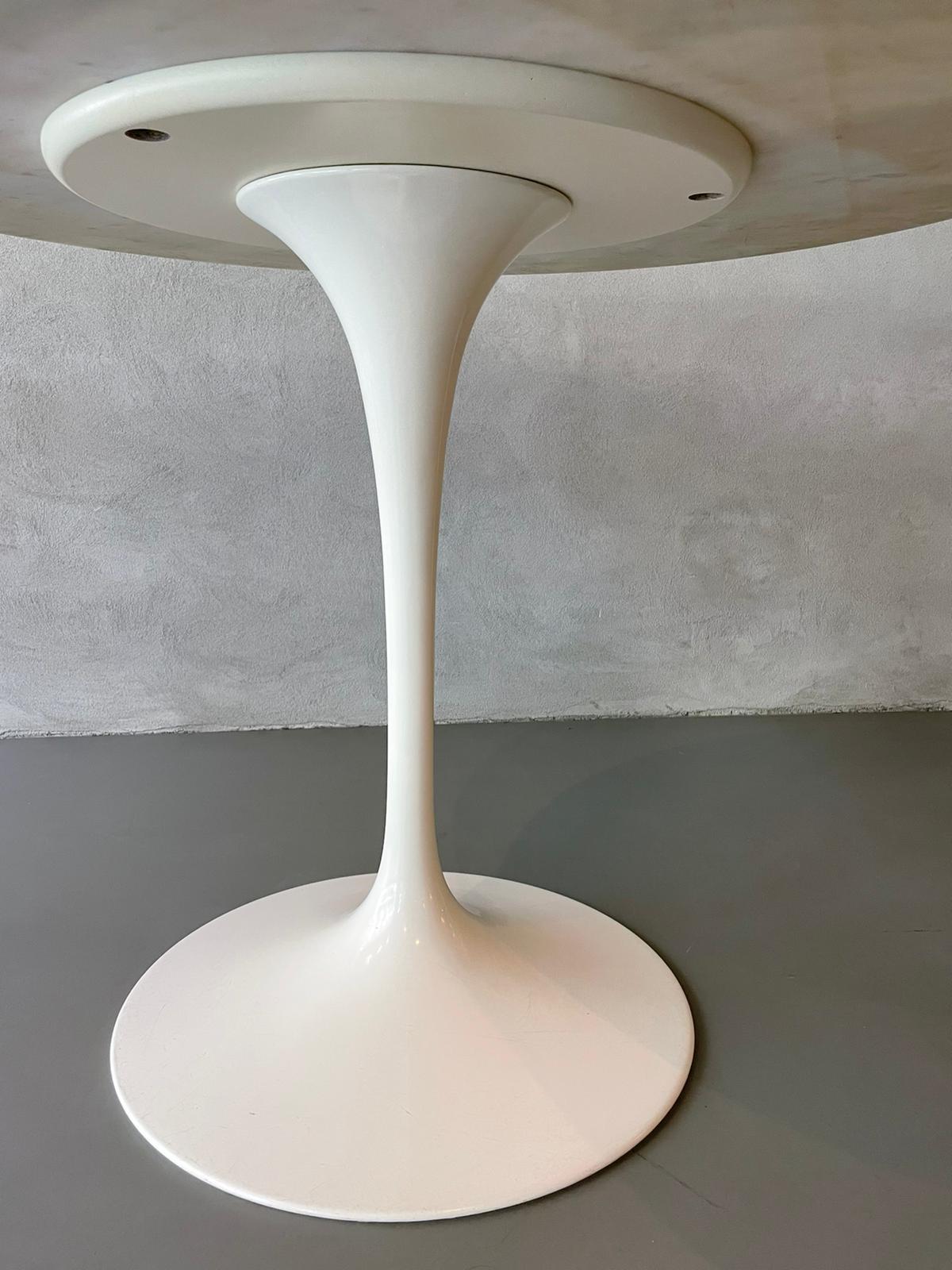 Cast Eero Saarinen Knoll Tulip Round Table Calacatta Marble Aluminum 1957