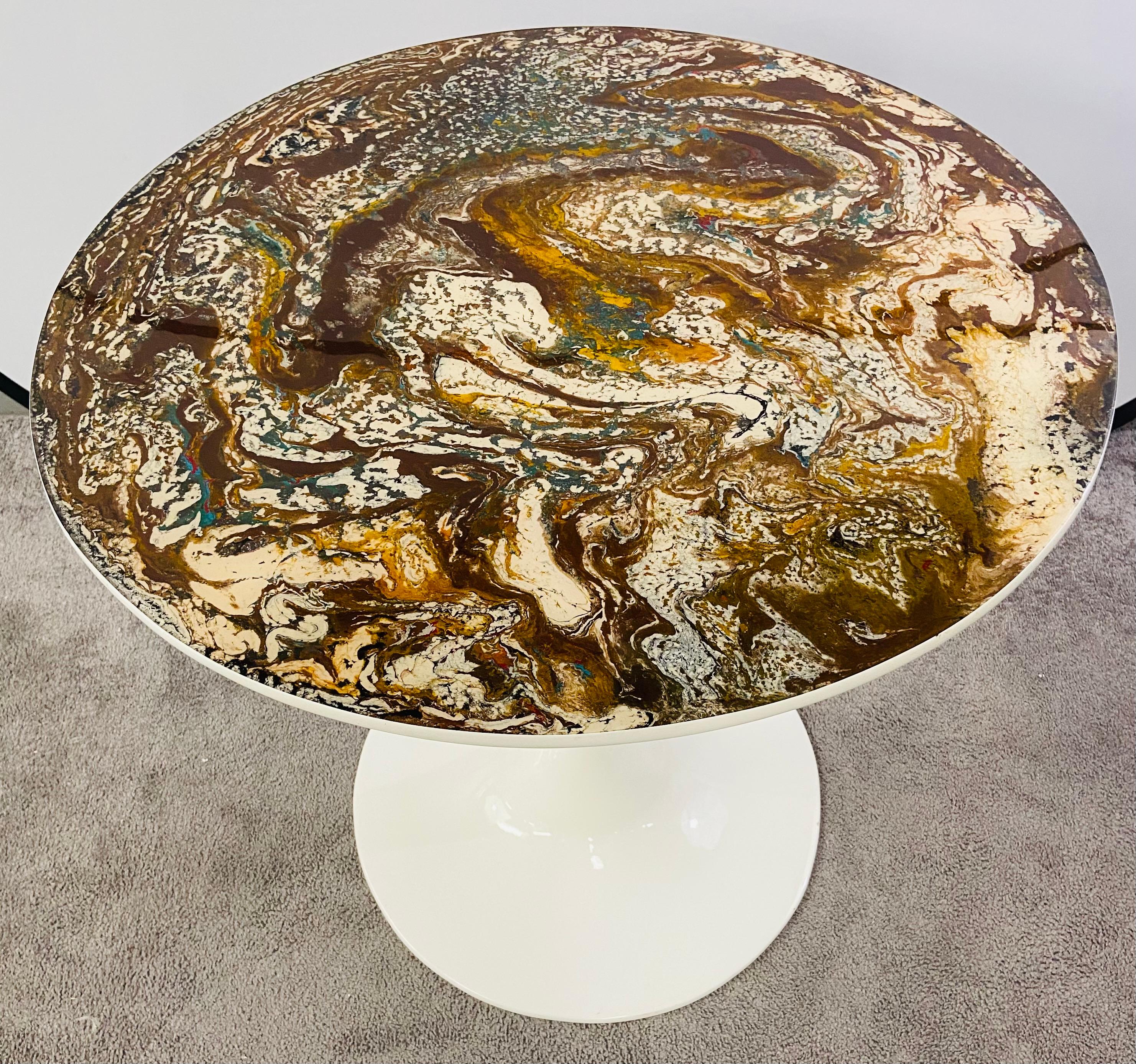 Laminated Center or Side Table with Epoxy Resin Design