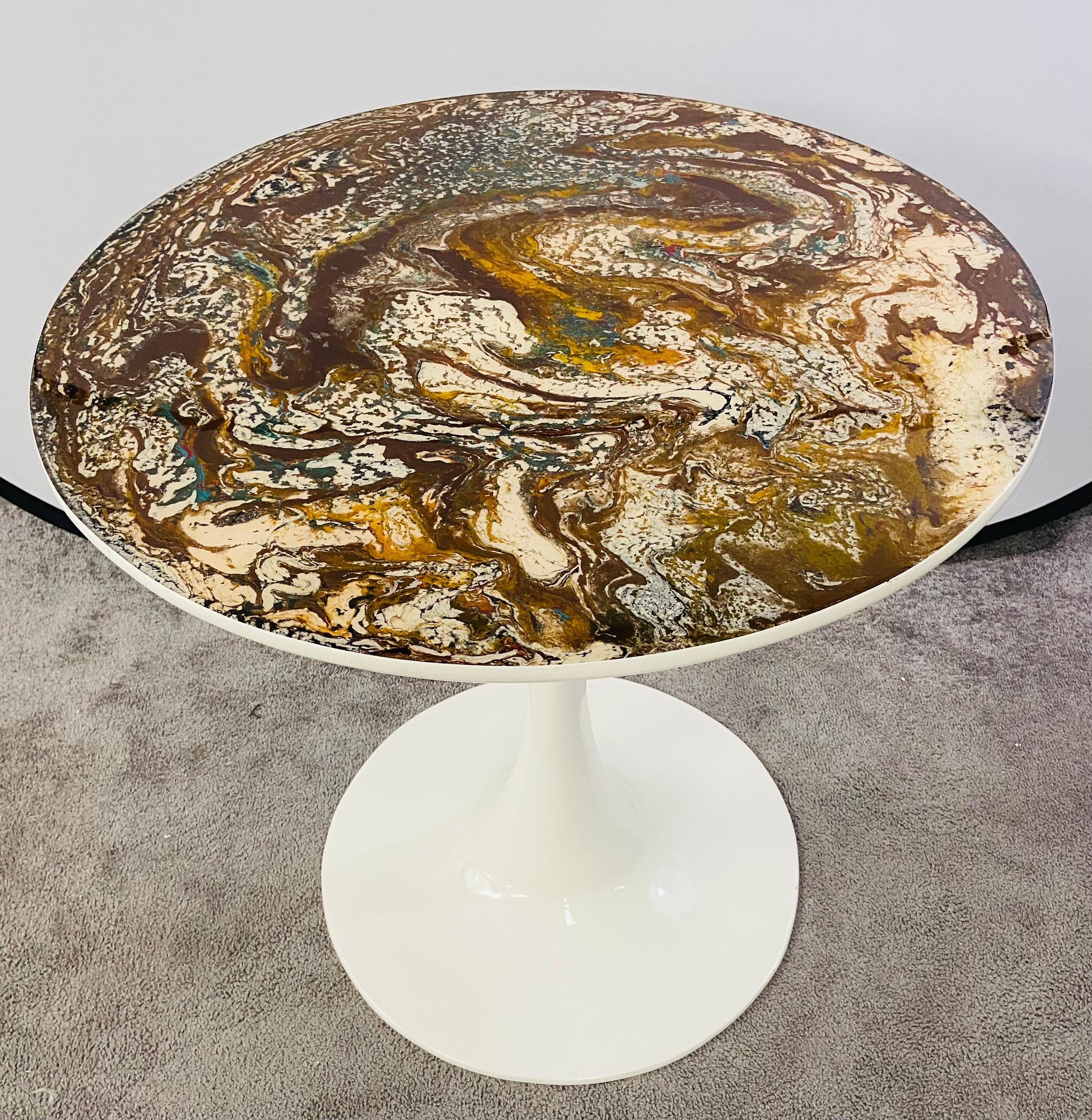 Center or Side Table with Epoxy Resin Design 1