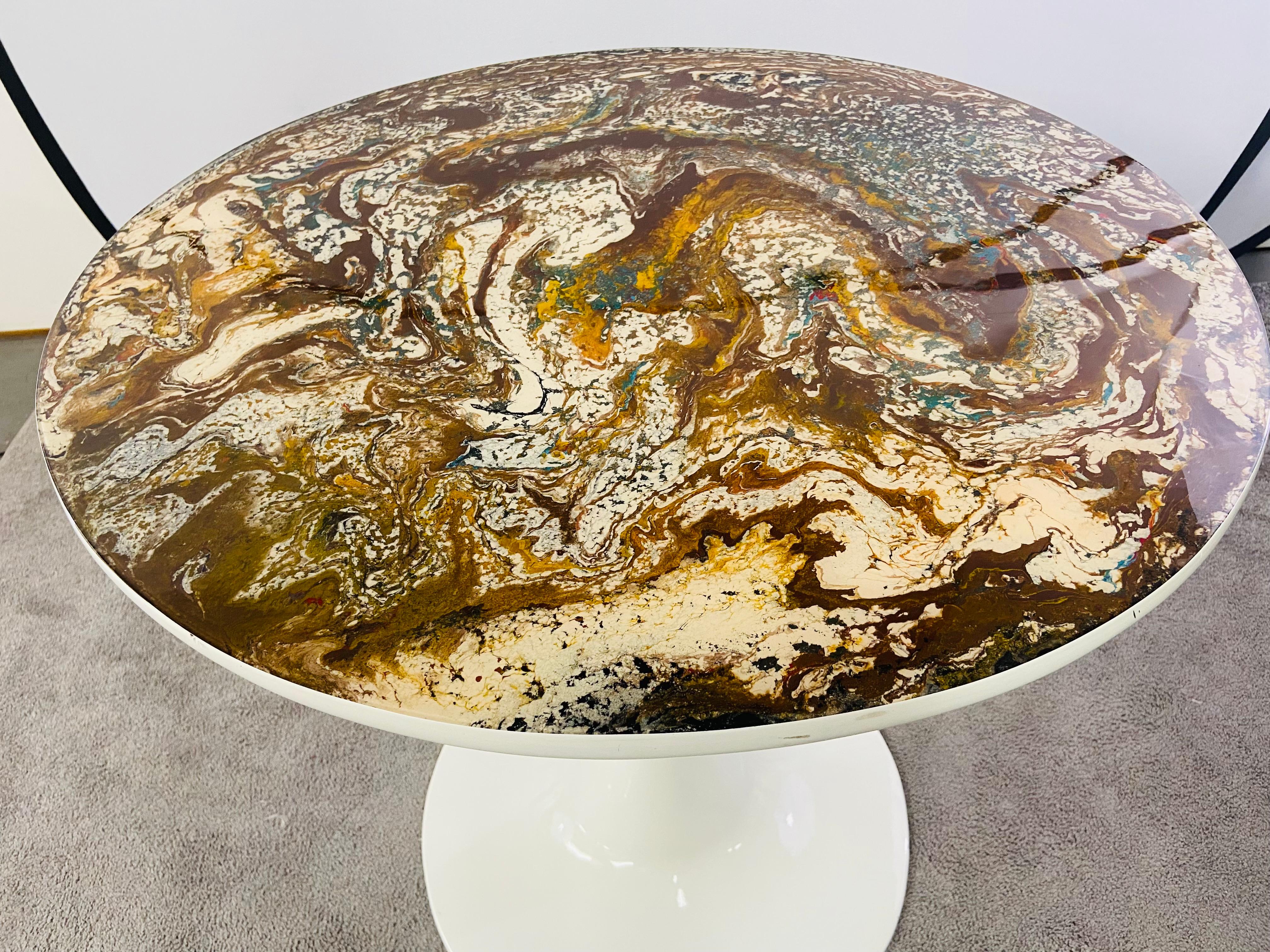 Center or Side Table with Epoxy Resin Design 2