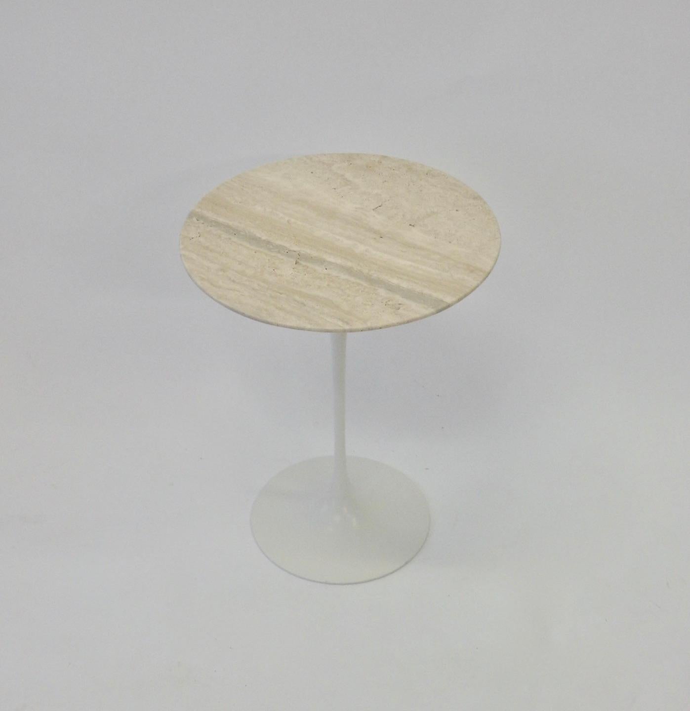 American Eero Saarinen Knoll Tulip Table with Travertine Marble Top