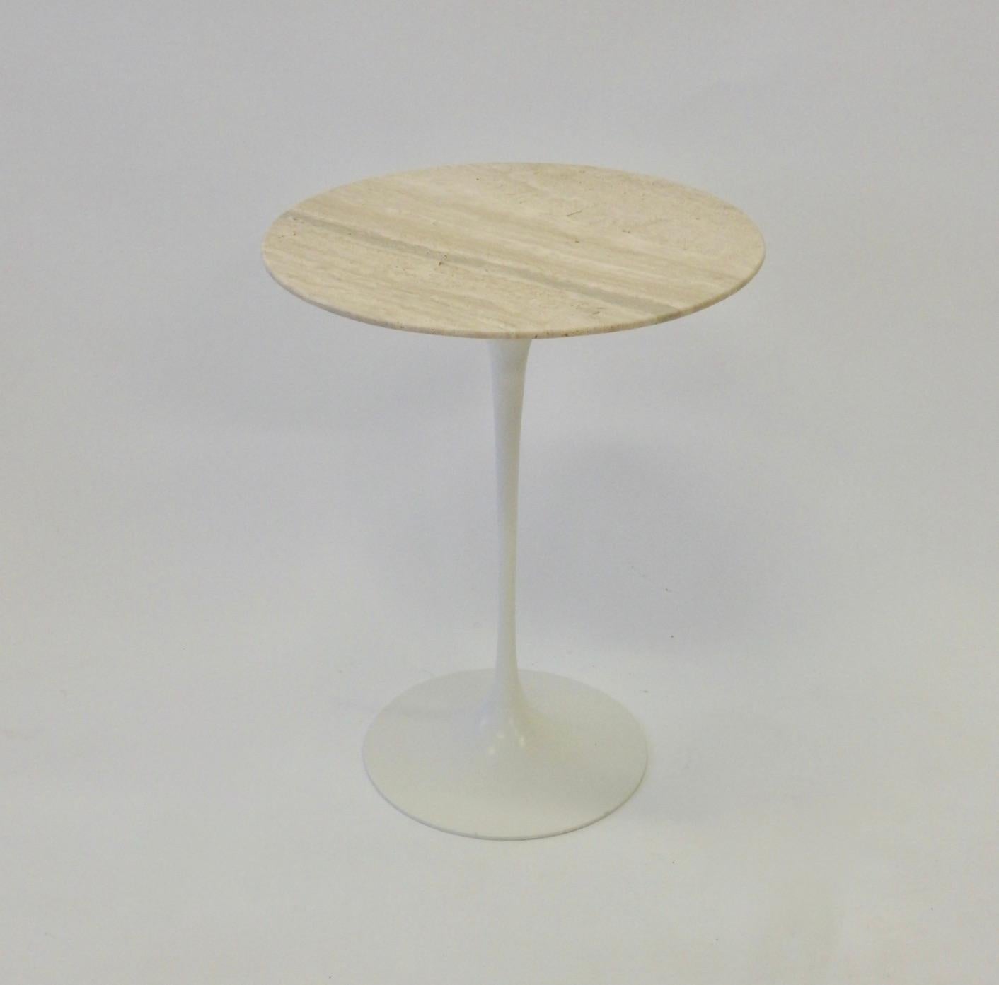 20th Century Eero Saarinen Knoll Tulip Table with Travertine Marble Top