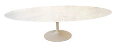 Eero Saarinen Large Carrara Satin Marble Top Tulip Dining Table for Knoll
