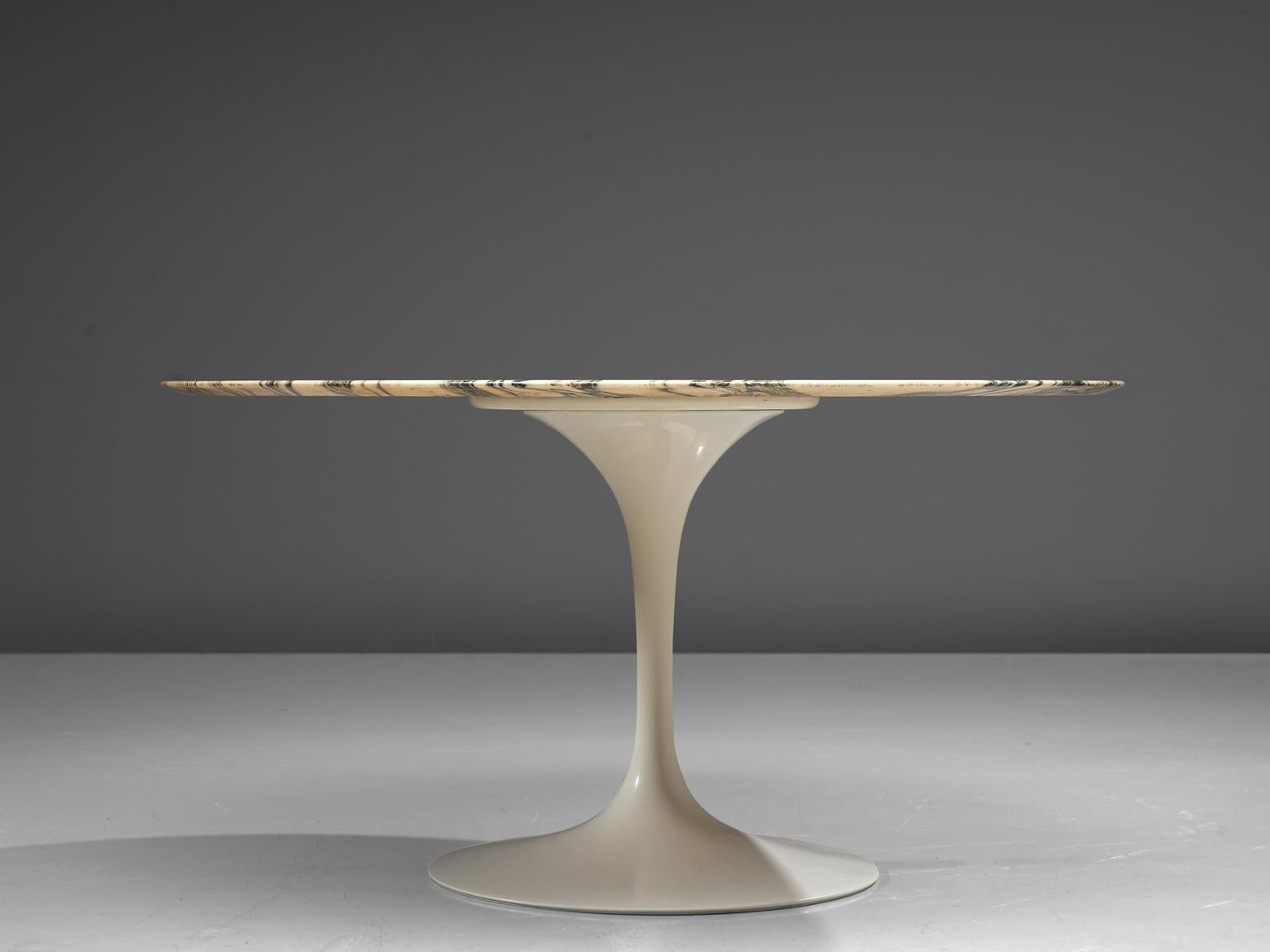 Mid-Century Modern Eero Saarinen Large 'Tulip' Dining Table with Marble Top for Knoll
