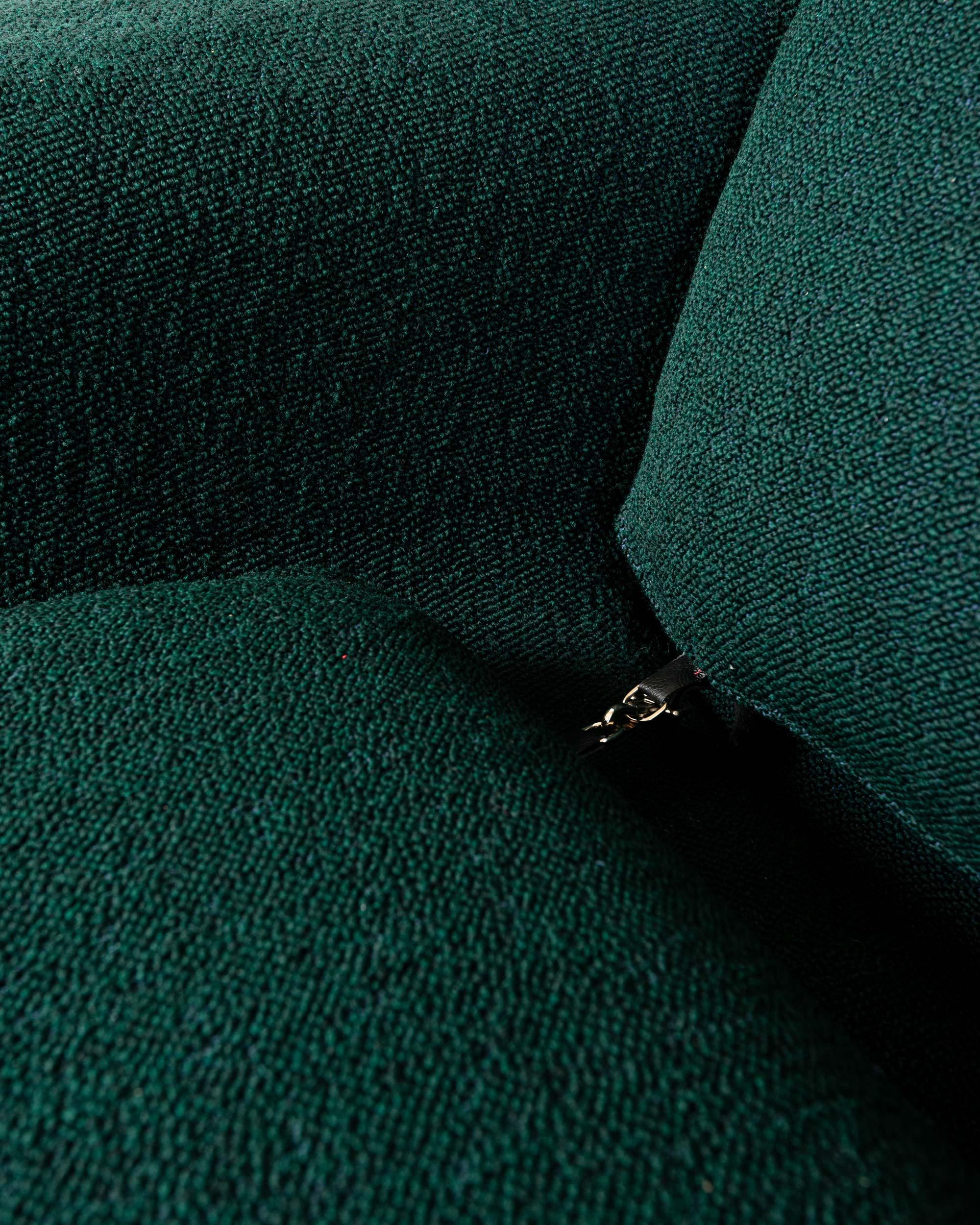 Contemporary Eero Saarinen Large Womb Chair and Ottoman in Forest Green Boucle For Sale