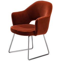 Eero Saarinen Limited Edition ‘Conference’ Armchair in Orange Fabric