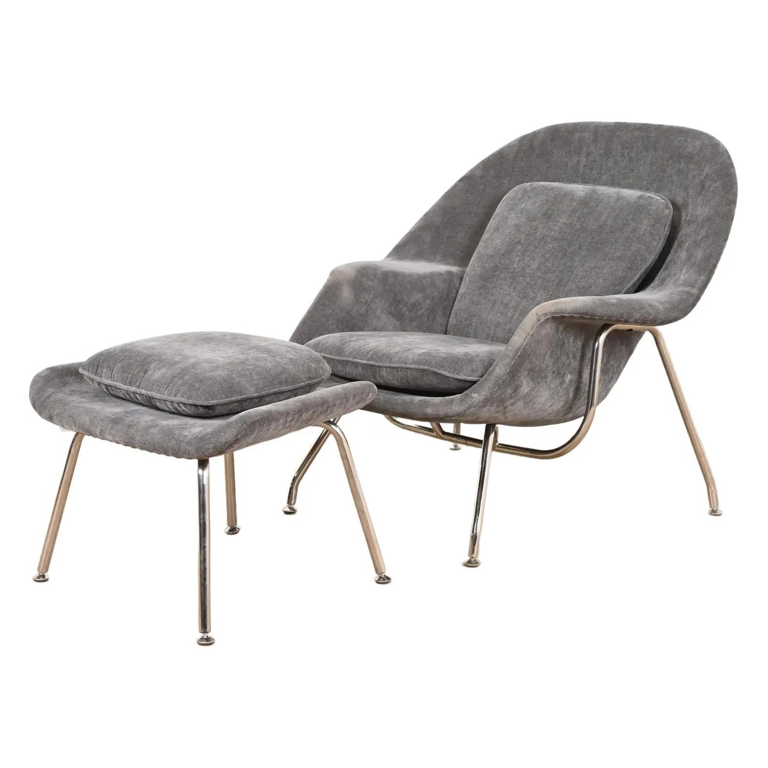Sedia grembo e ottomana di Eero Saarinen in stile Mid-Century Modern