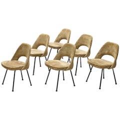 Eero Saarinen "Model 72" Chairs in Taupe Suede