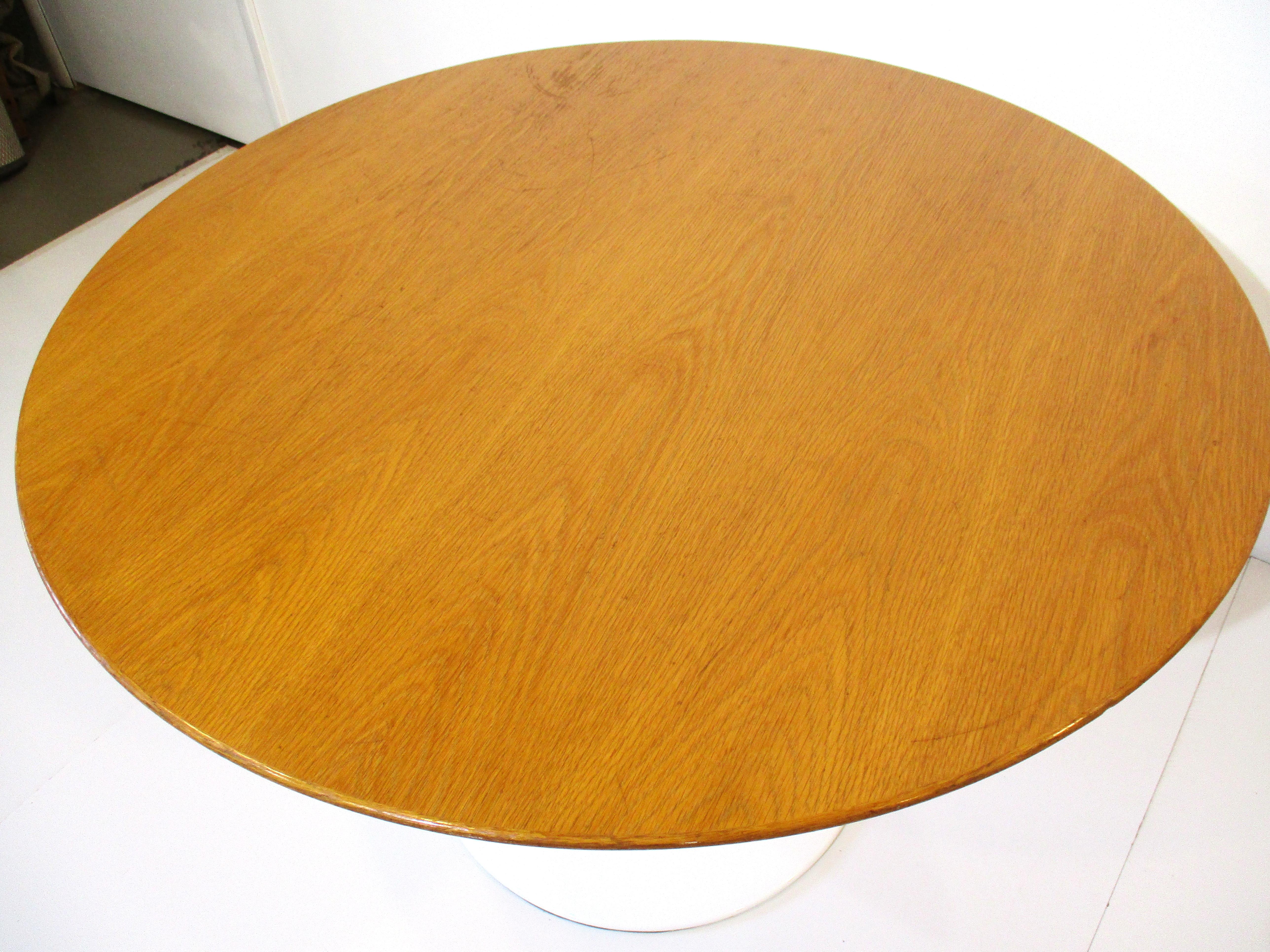 American Eero Saarinen Oak Tulip Table for Knoll International