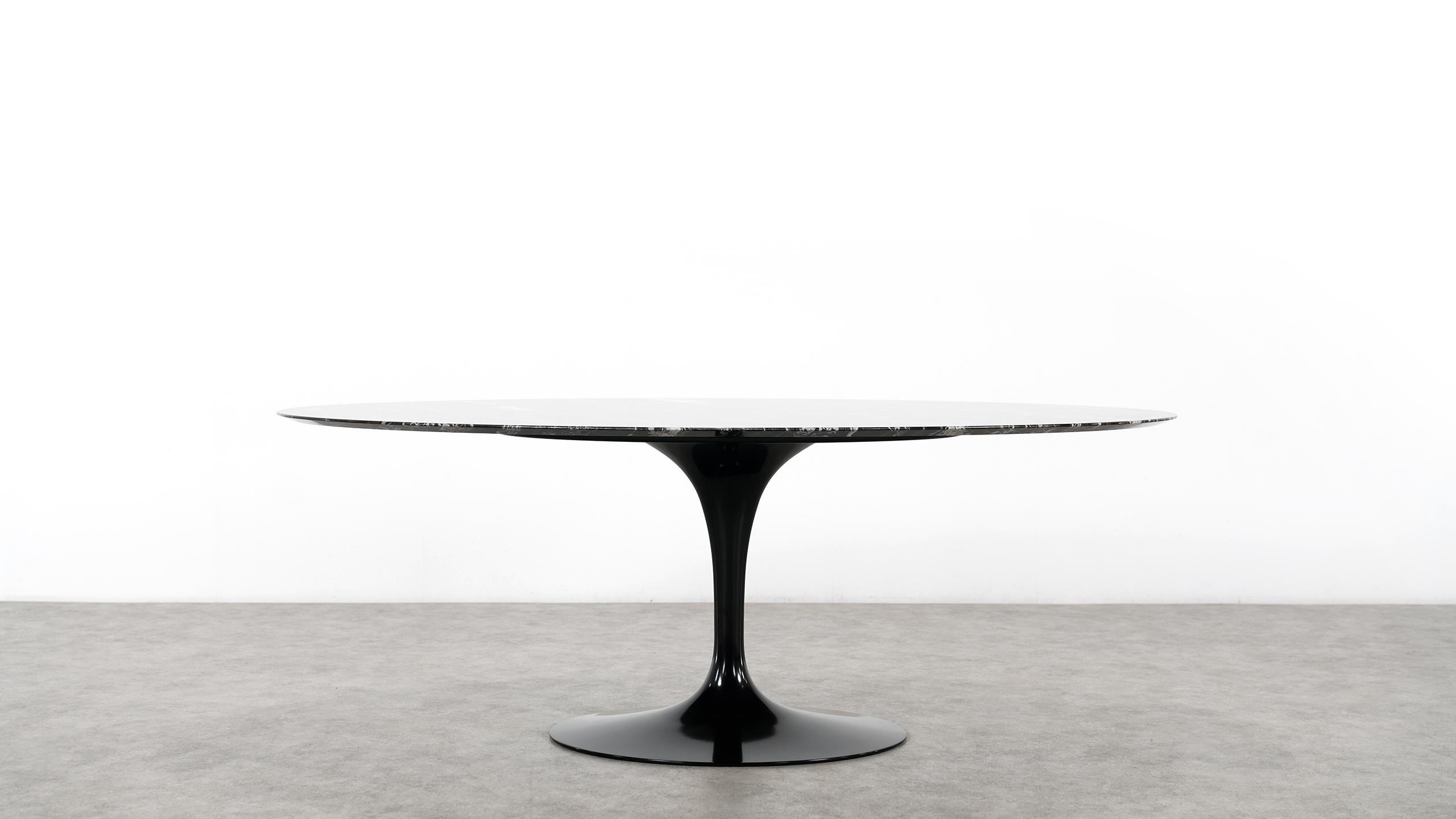 German Eero Saarinen, Oval Black Marble Dining Table, 1955 for Knoll International
