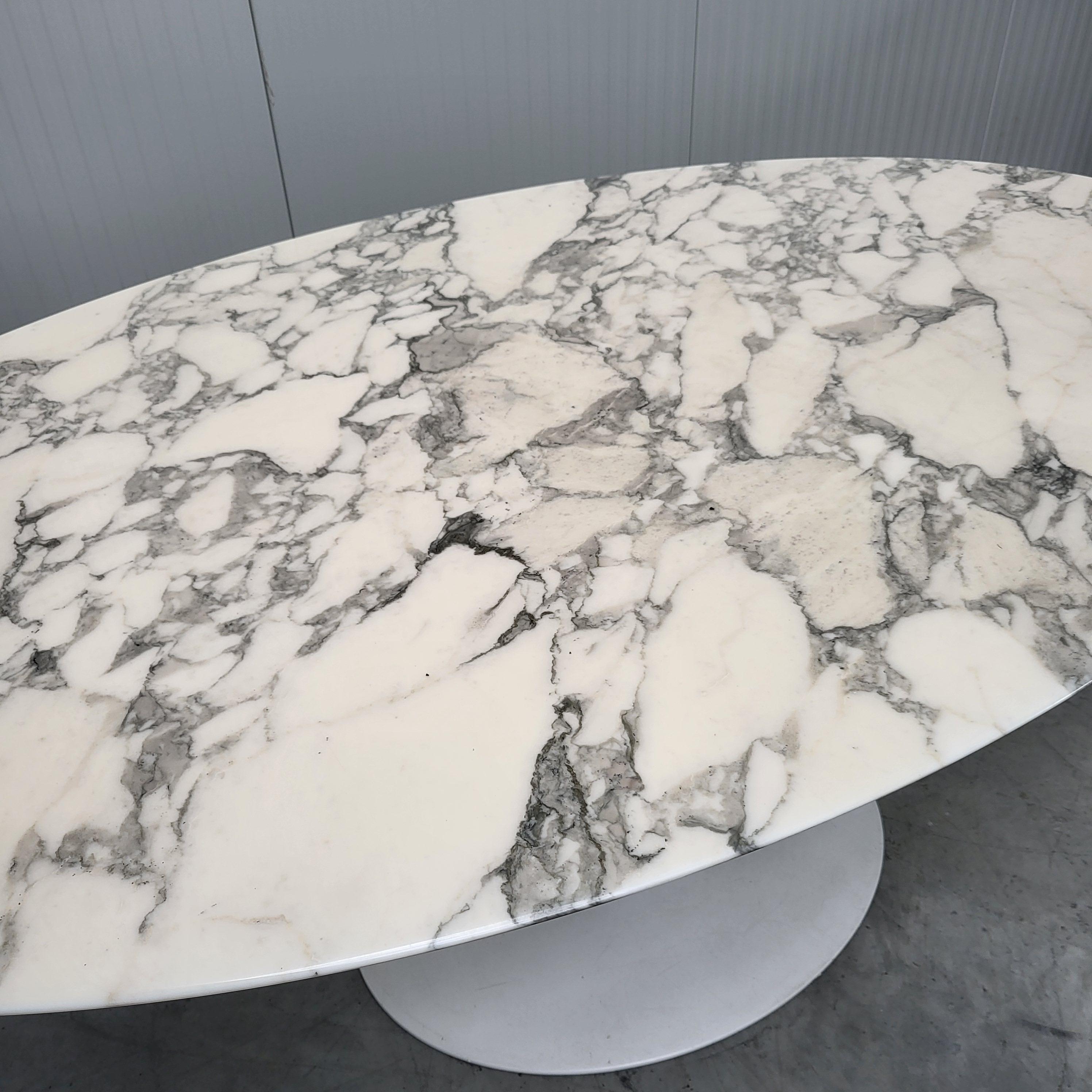 Italian Eero Saarinen Oval Marble Tulip Dining Table by Knoll 2006 50th anniversary