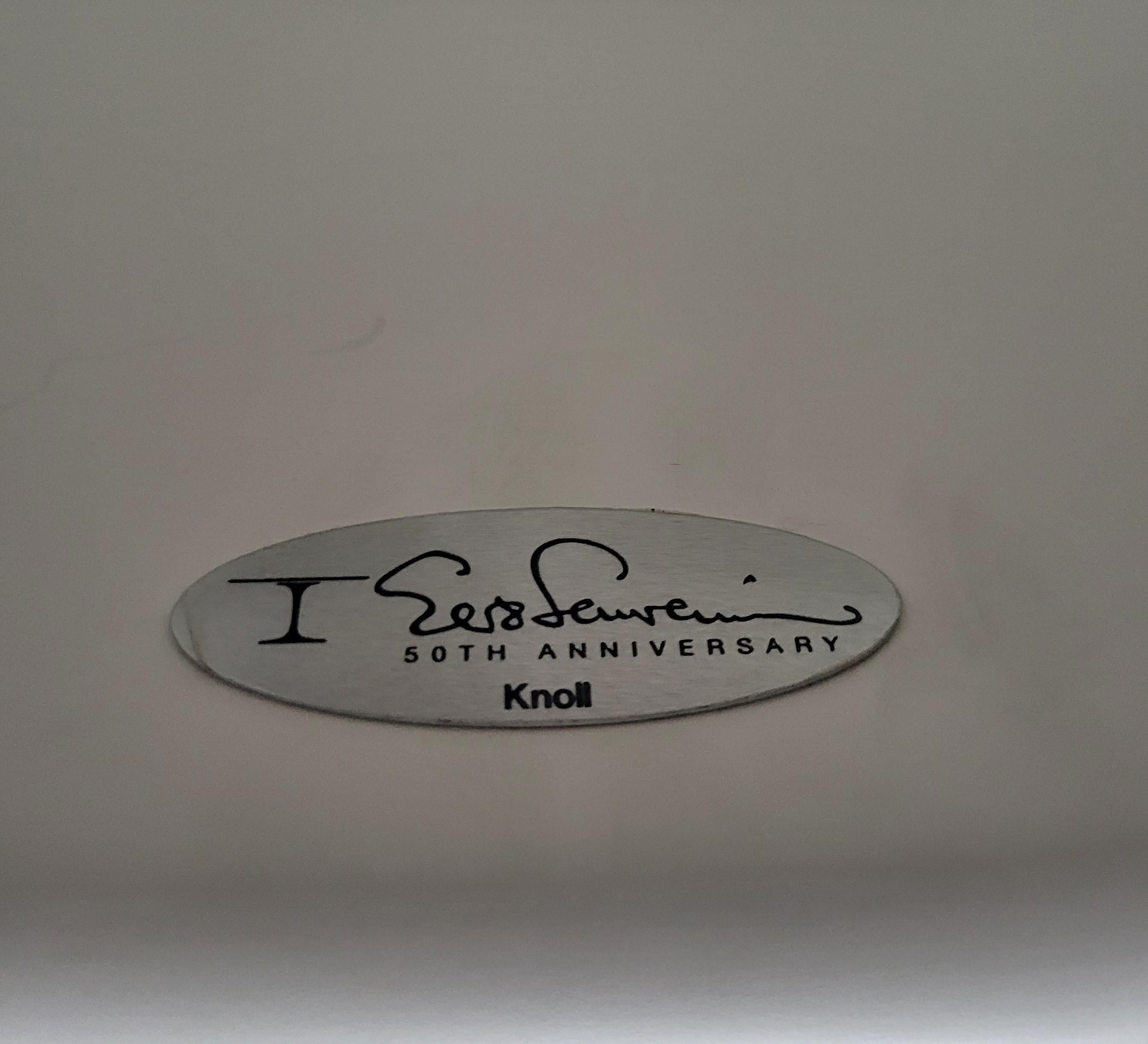 Aluminum Eero Saarinen Oval Marble Tulip Dining Table by Knoll 2006 50th anniversary