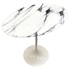 Eero Saarinen Oval Marble Tulip Side Table by Knoll 1970s