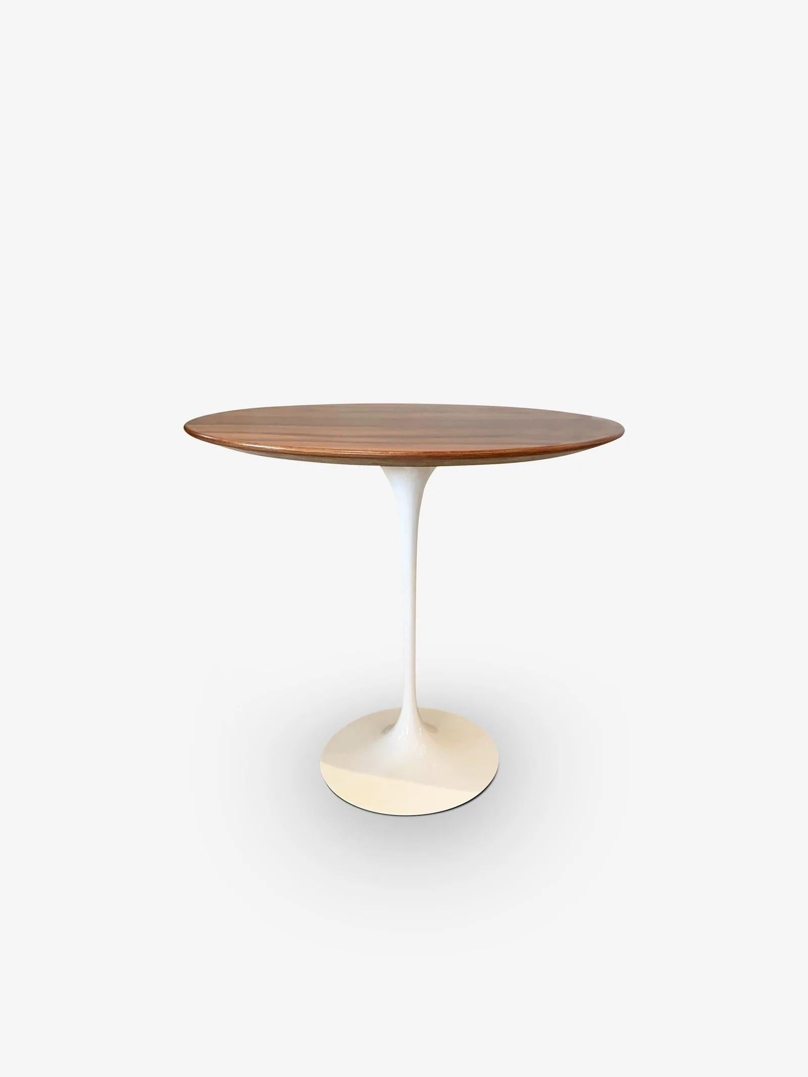 American Eero Saarinen Oval Side Table with Rosewood & White Base For Sale