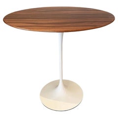 Eero Saarinen Oval Side Table with Rosewood & White Base