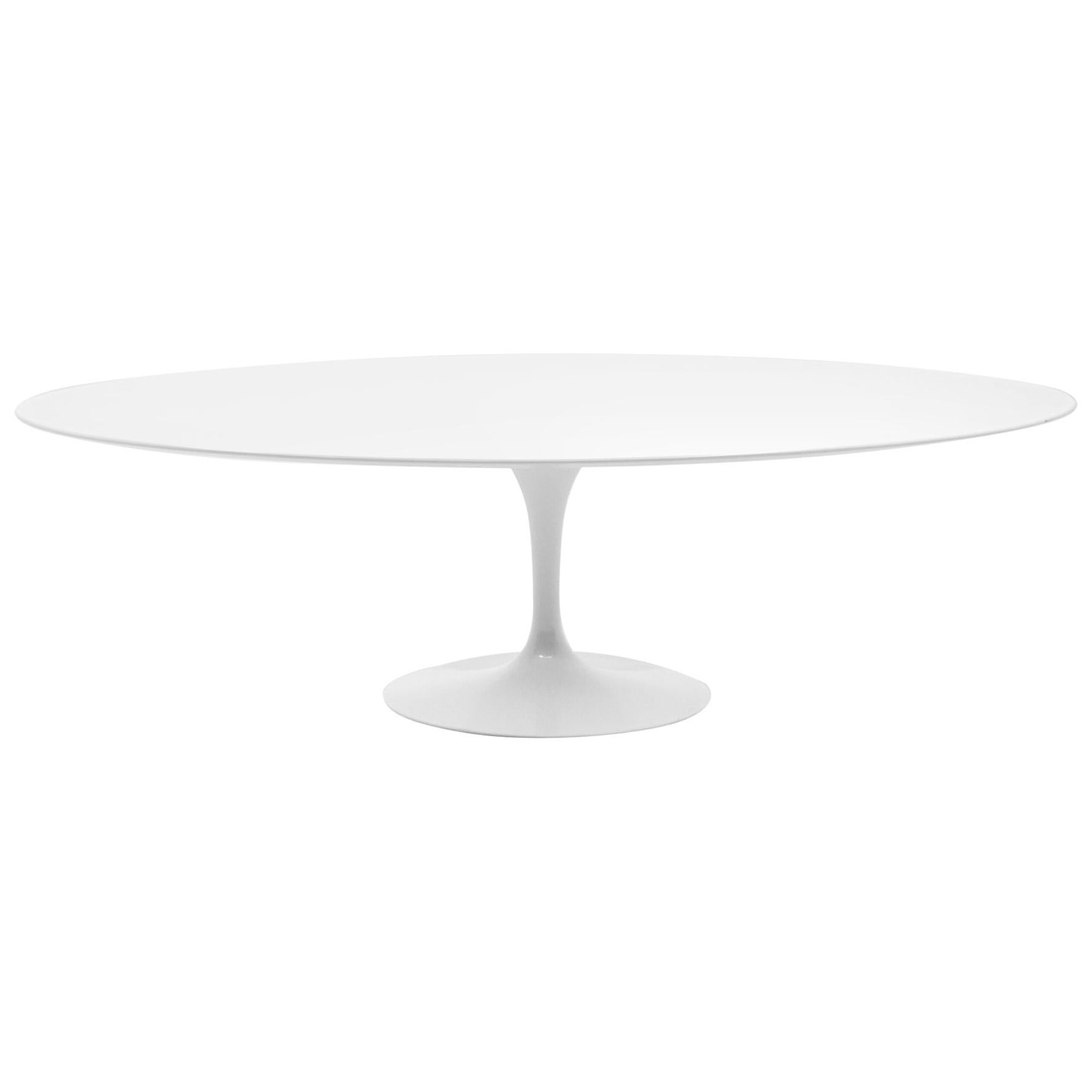 Eero Saarinen Oval Tulip Base Dining Table, White Laminate Top