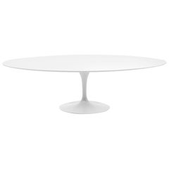 Eero Saarinen Oval Tulip Base Dining Table, White Laminate Top