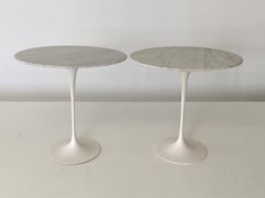 Eero Saarinen Style Oval "Tulip" Tables in Carrera Marble