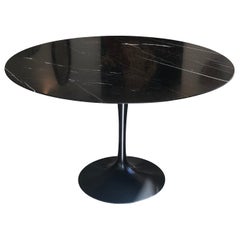 Eero Saarinen Pedestal Table, Marquina Black Marble, Knoll Studio