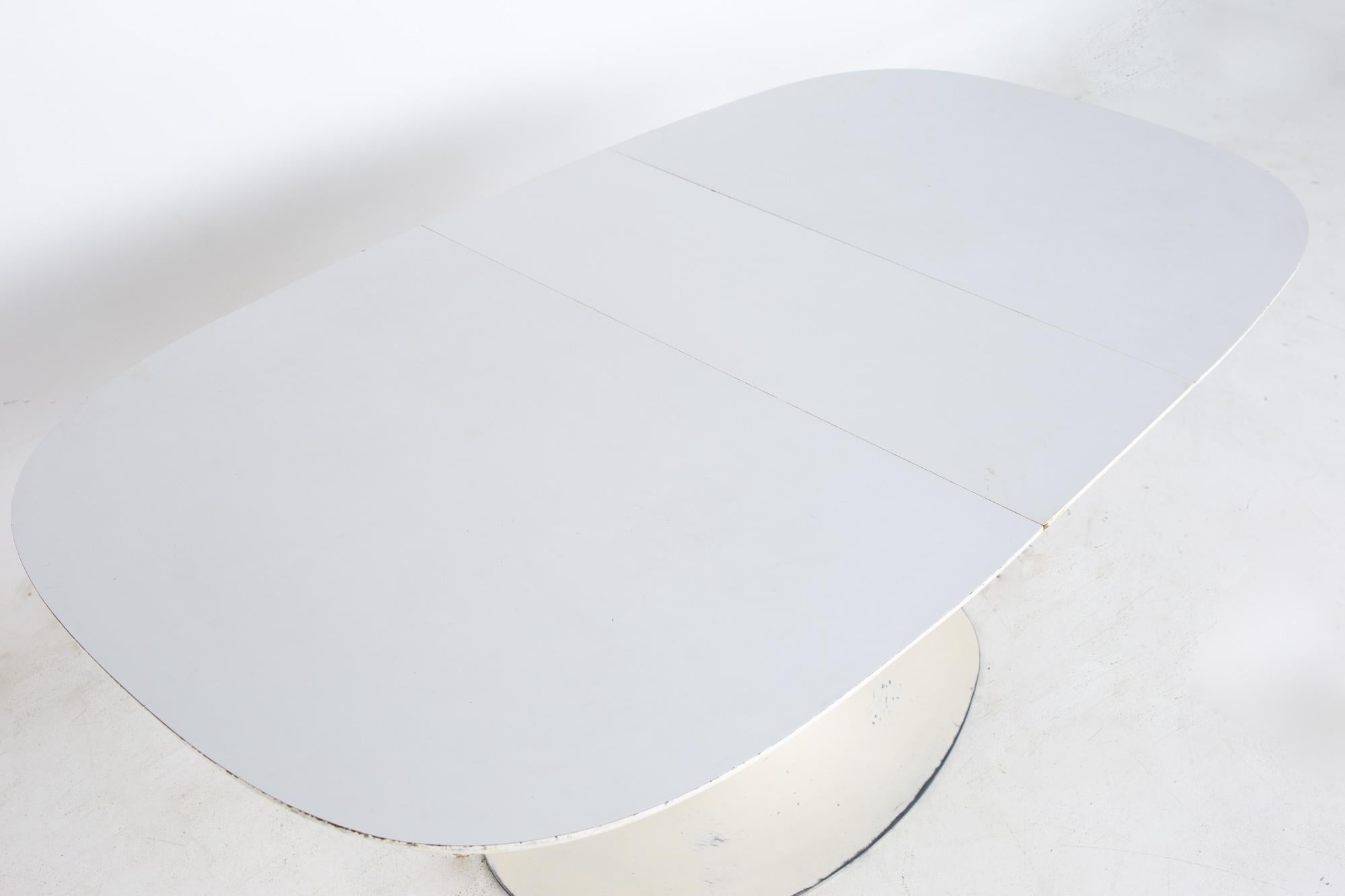 Eero Saarinen Style Burke Mid Century Expanding Oval Tulip Base Dining Table 8