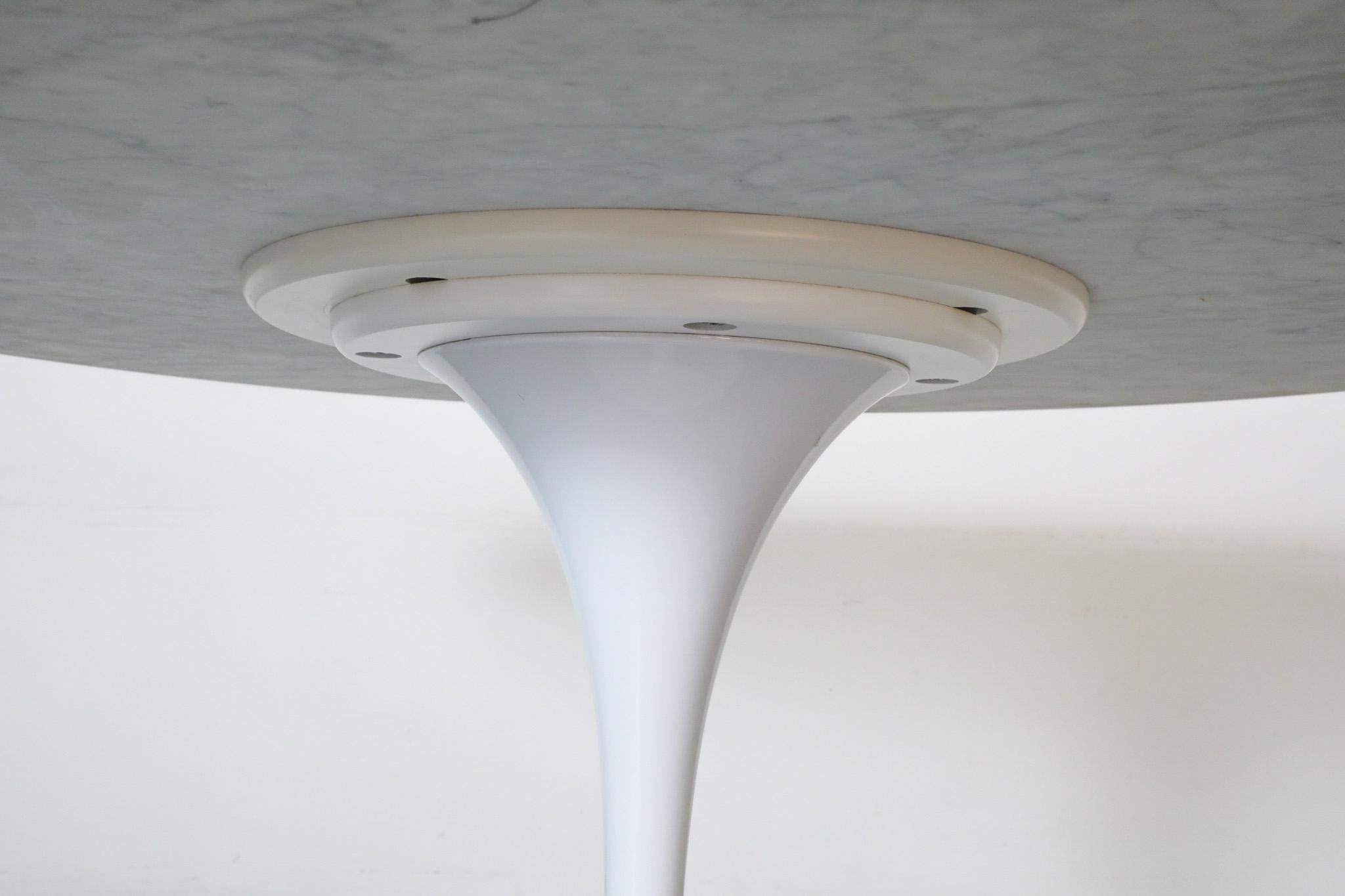 Eero Saarinen Style Marble Dining Table with White Tulip Base by France & Sons 5