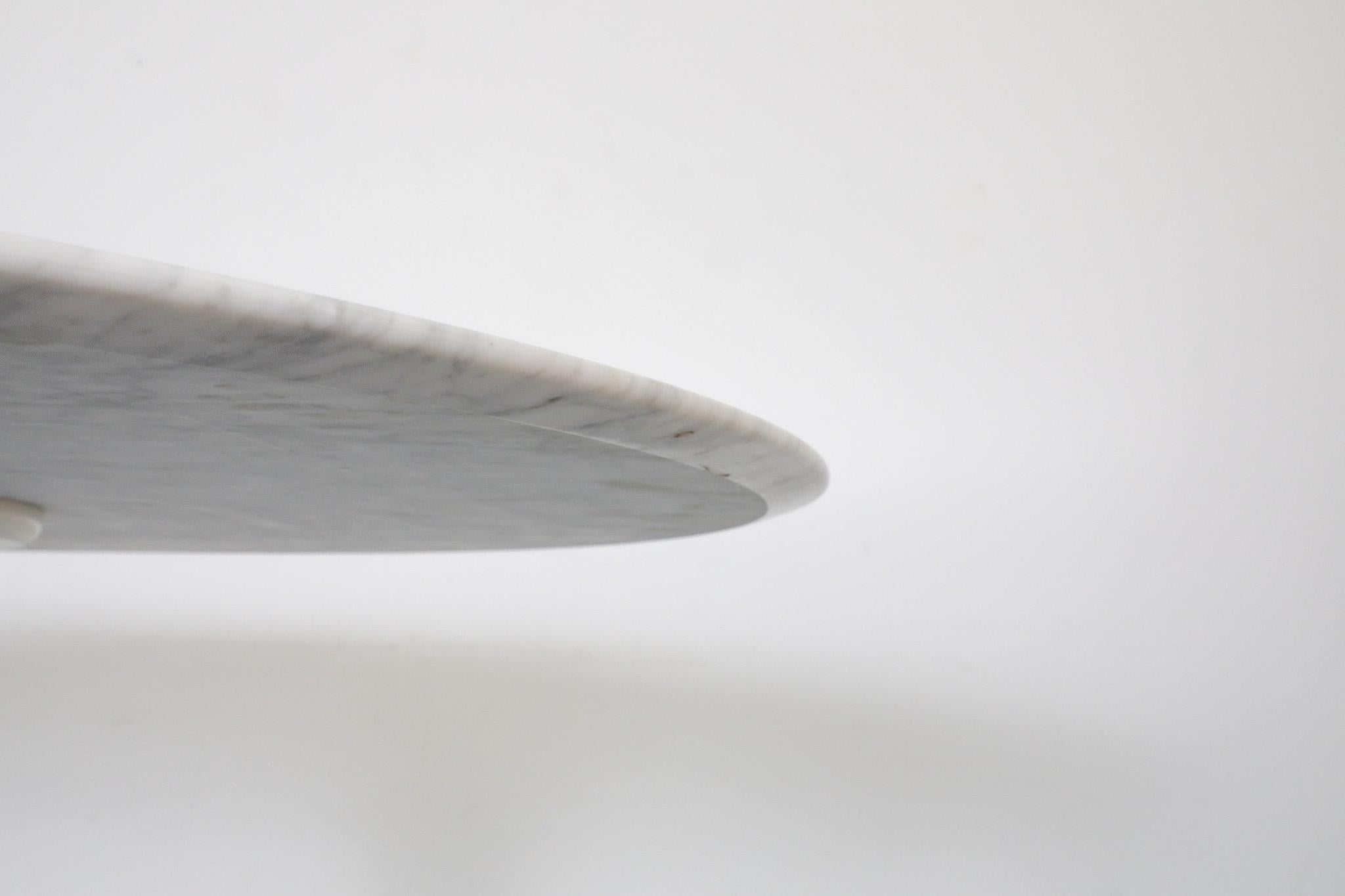 Eero Saarinen Style Marble Dining Table with White Tulip Base by France & Sons 6