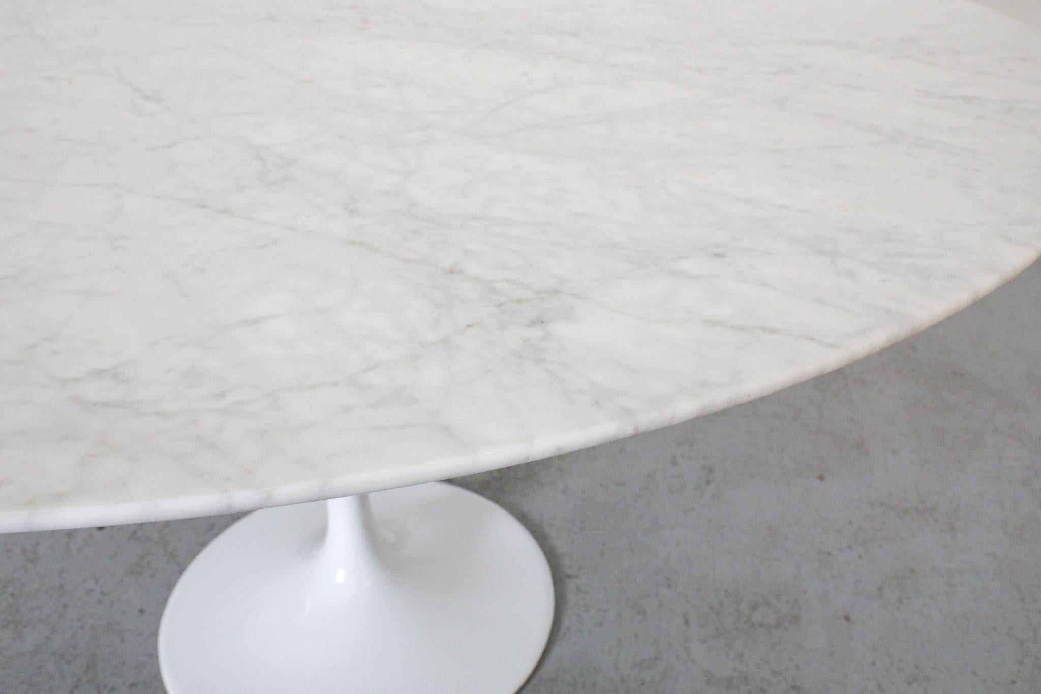 Eero Saarinen Style Marble Dining Table with White Tulip Base by France & Sons 7