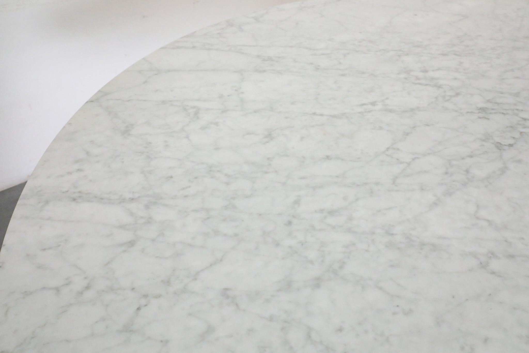 Eero Saarinen Style Marble Dining Table with White Tulip Base by France & Sons 1