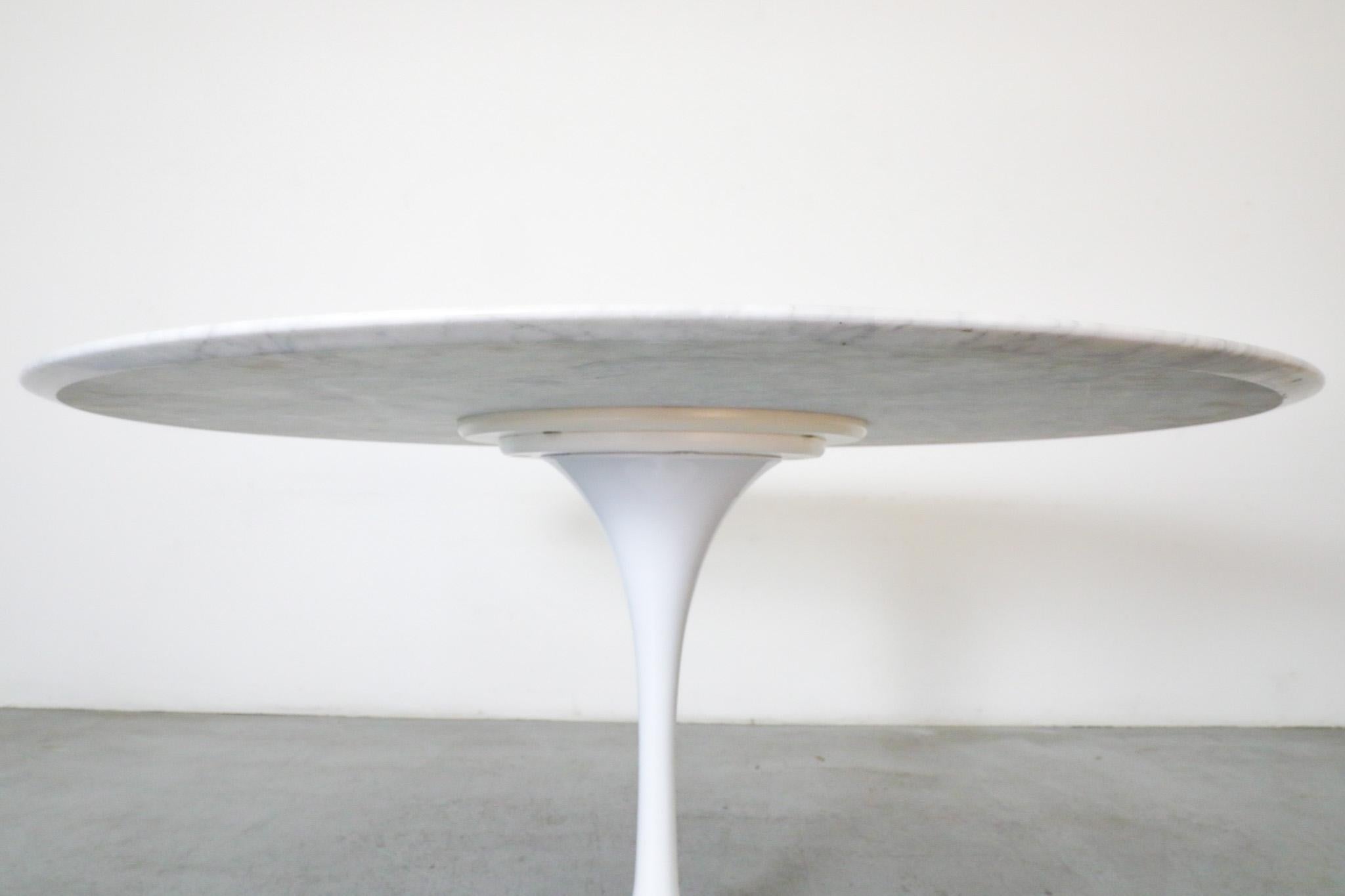 Eero Saarinen Style Marble Dining Table with White Tulip Base by France & Sons 2