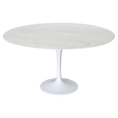 Eero Saarinen Style Marble Dining Table with White Tulip Base by France & Sons