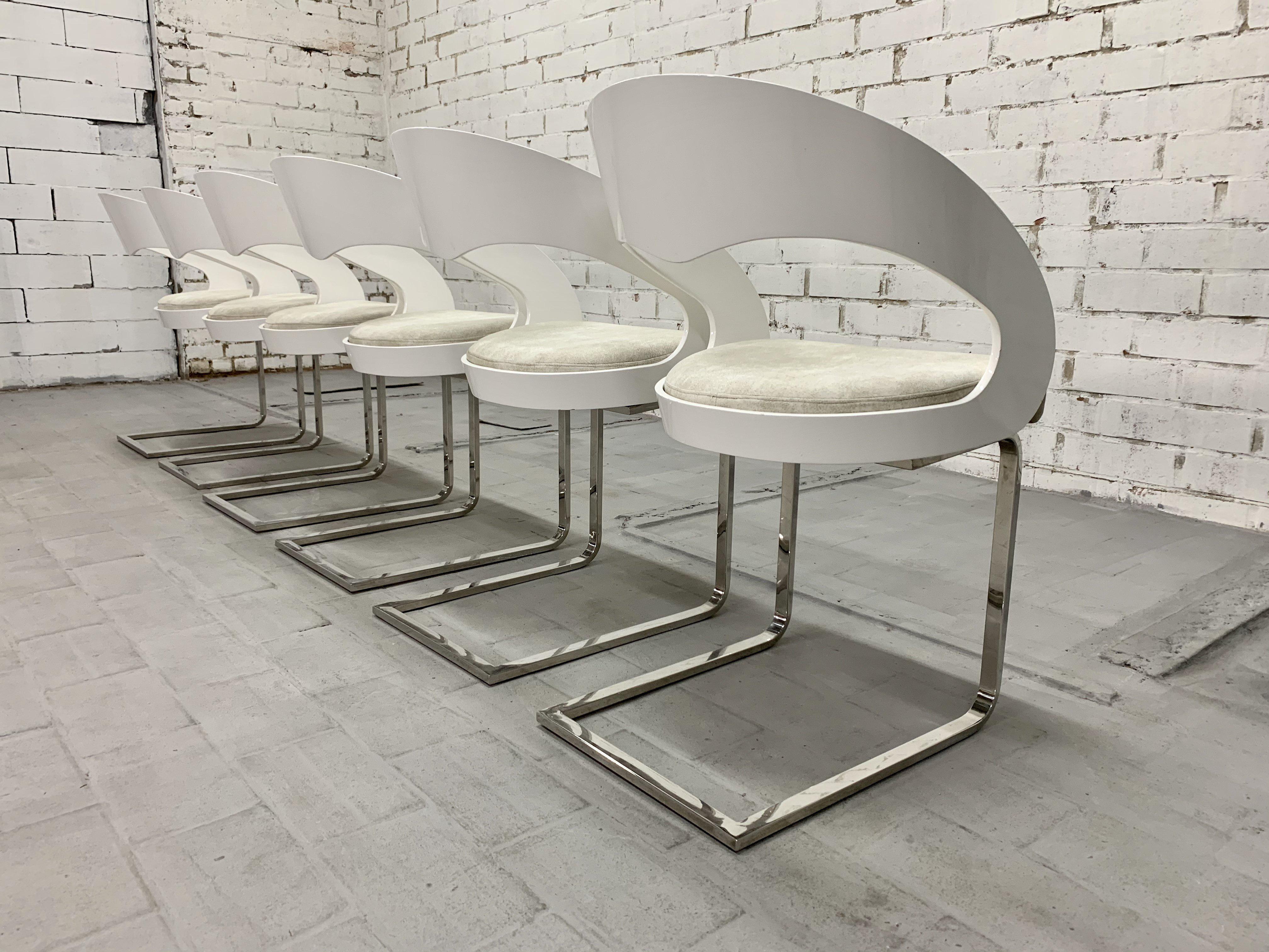 Tissu Chaises de salle à manger contemporaines de style Eero Saarinen - Lot de 6 en vente