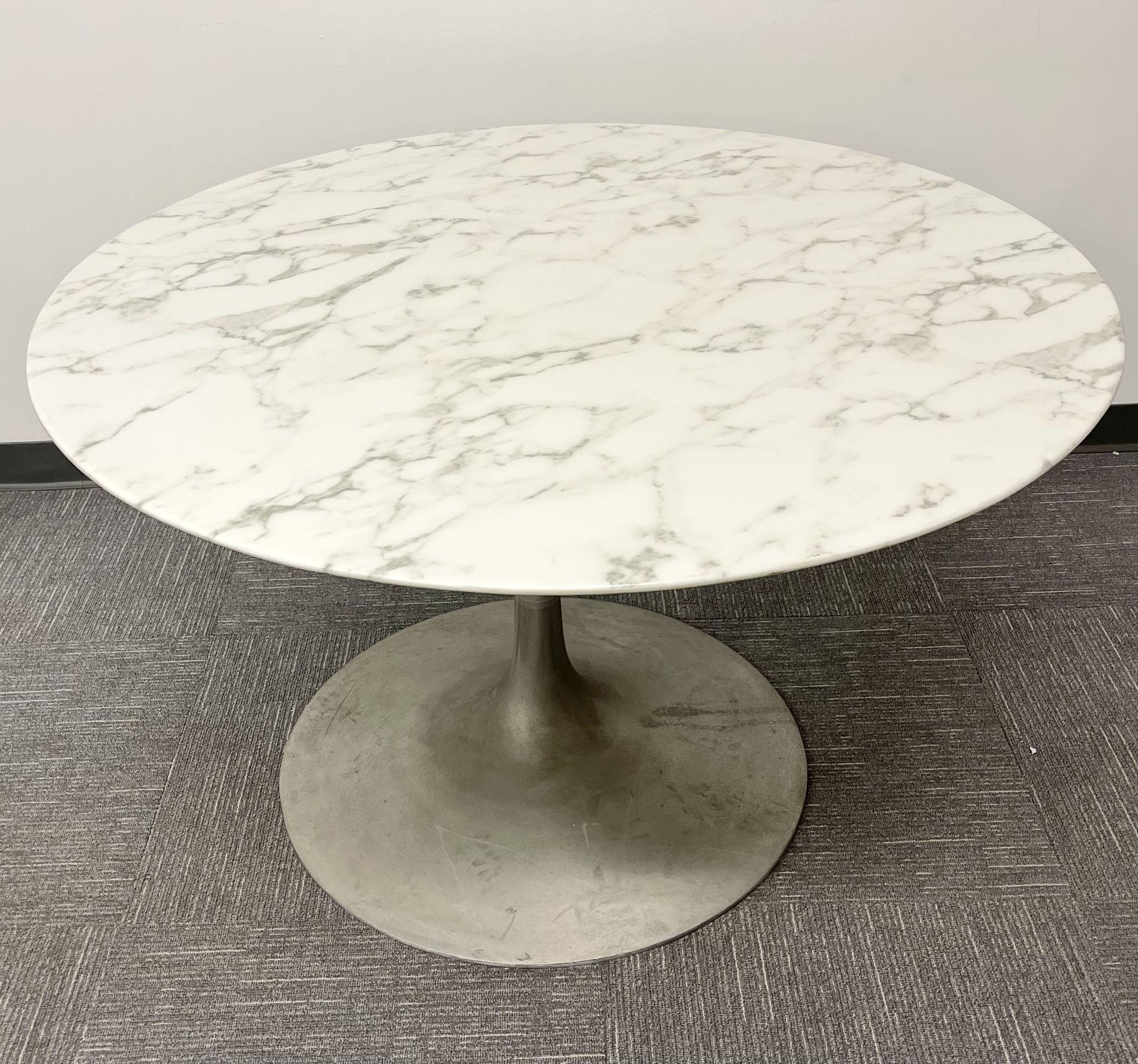 American Eero Saarinen Table, Carrara Marble Top, Mid-Century Modern