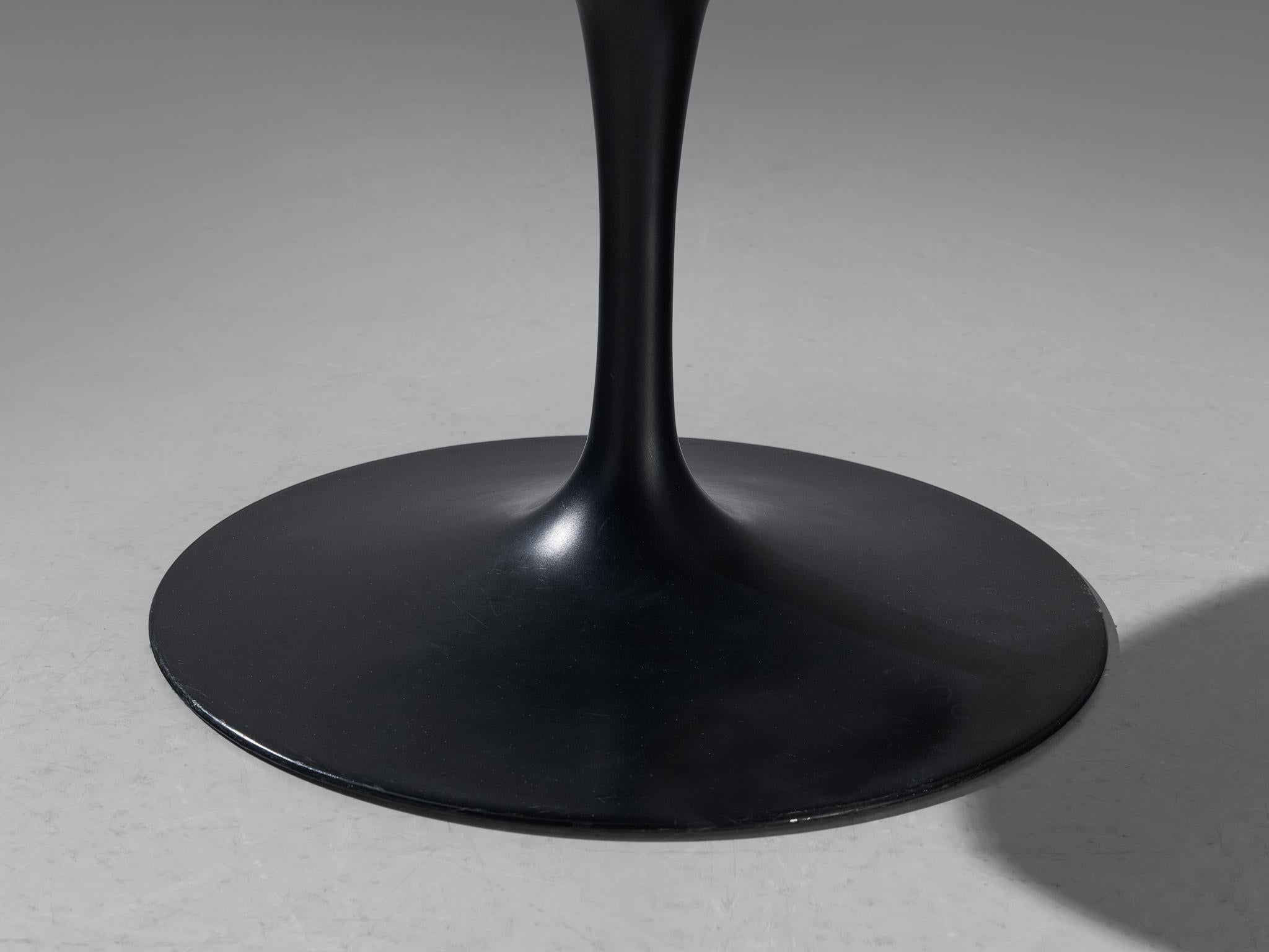 Mid-Century Modern Eero Saarinen ‘Tulip’ Armchair in Black Leather