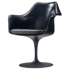 Eero Saarinen ‘Tulip’ Armchair in Black Leather