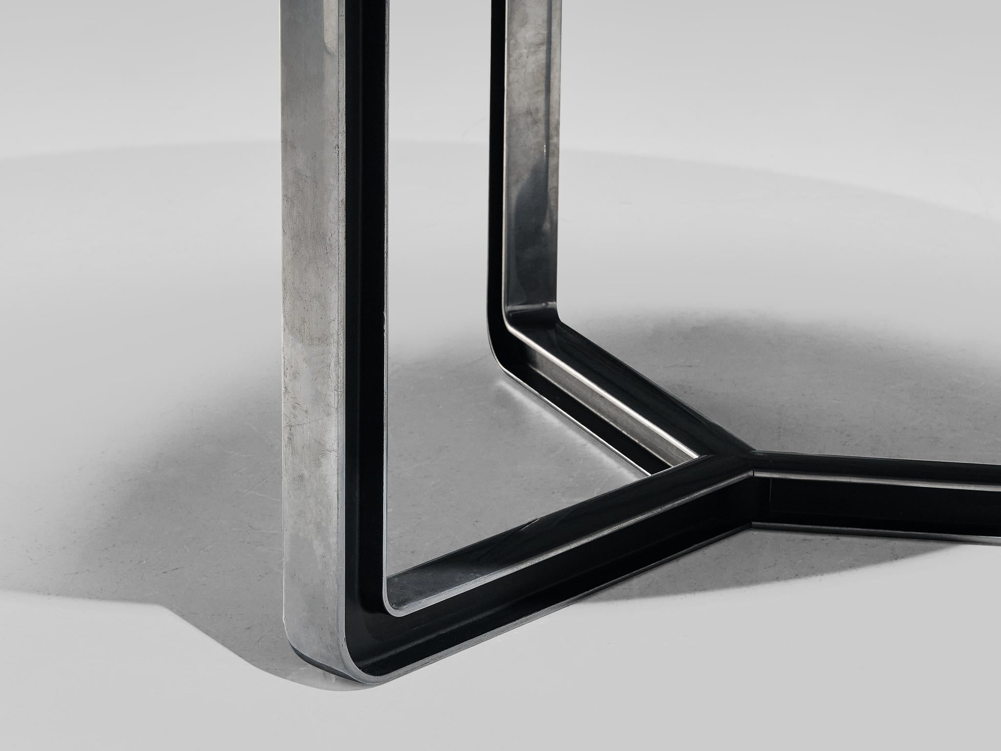 Aluminum Eero Saarinen 'Tulip' Armchairs and Centro Progetti Tecno Round Table For Sale