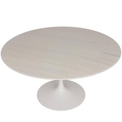 Vintage Eero Saarinen Tulip Carrara Marble Dinning Table Round, Knoll International 164