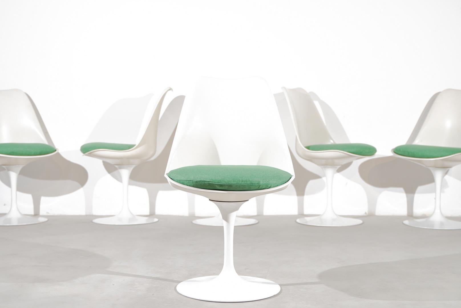 Acier Eero Saarinen Tulipe  Chaise de salle à manger Knoll International Mid Century  NO AGE en vente