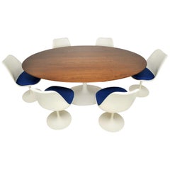 Eero Saarinen Tulip Dining Table and 6 Chairs, Knoll, 1960