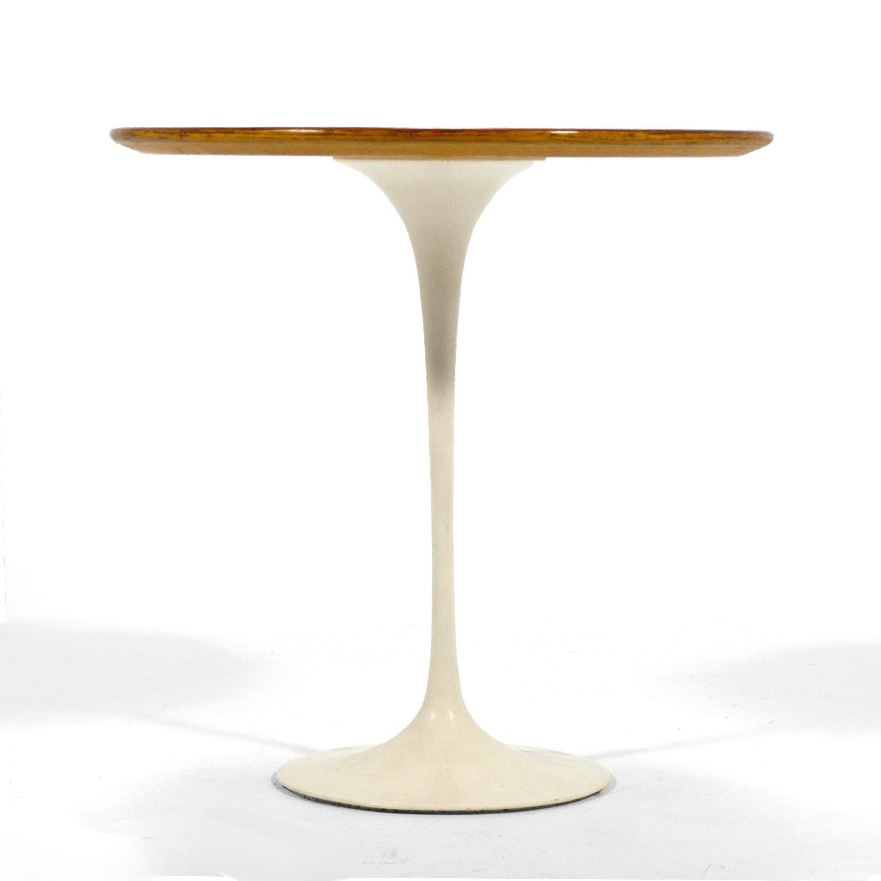 wood tulip side table