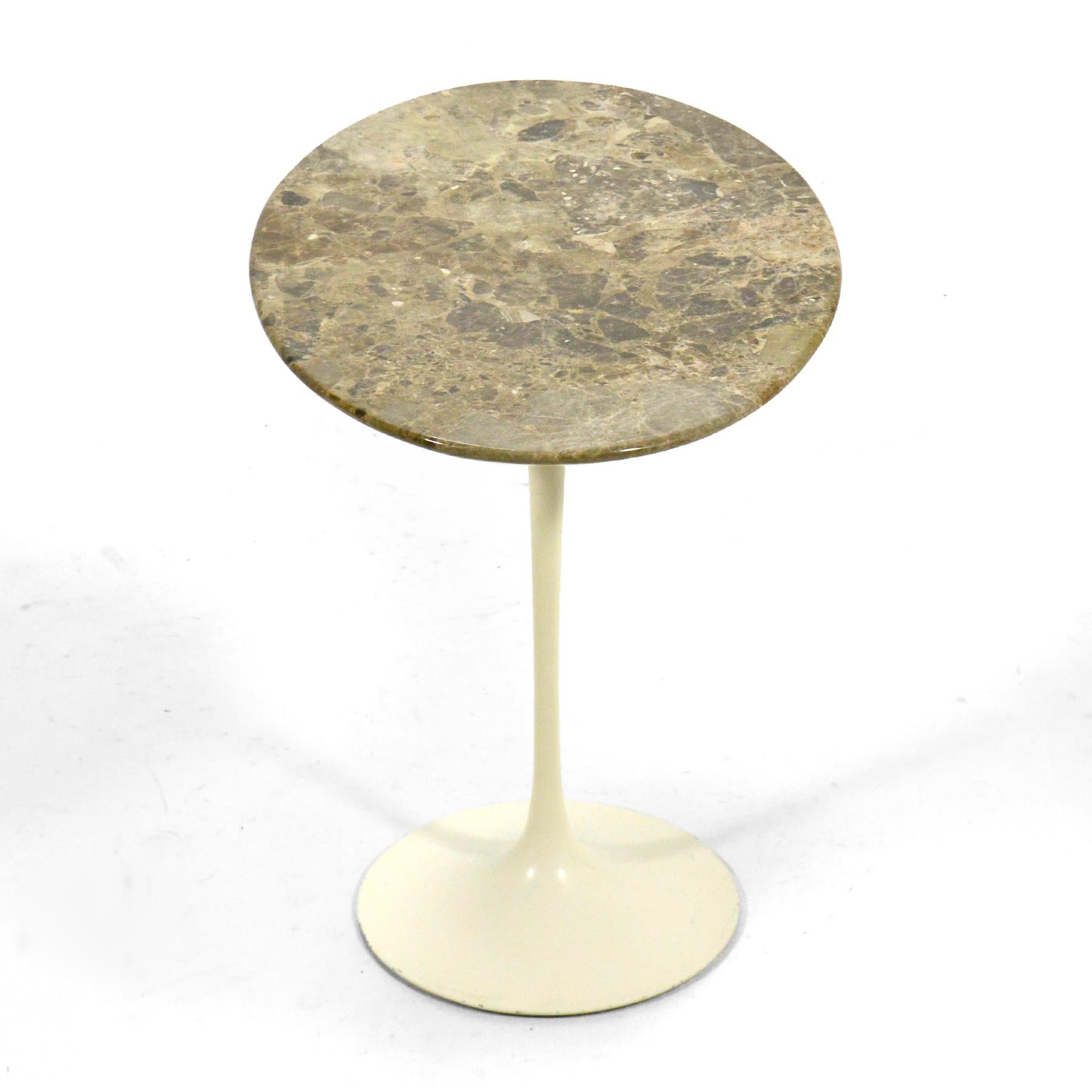 Mid-Century Modern Eero Saarinen Tulip Side Table with Marble Top