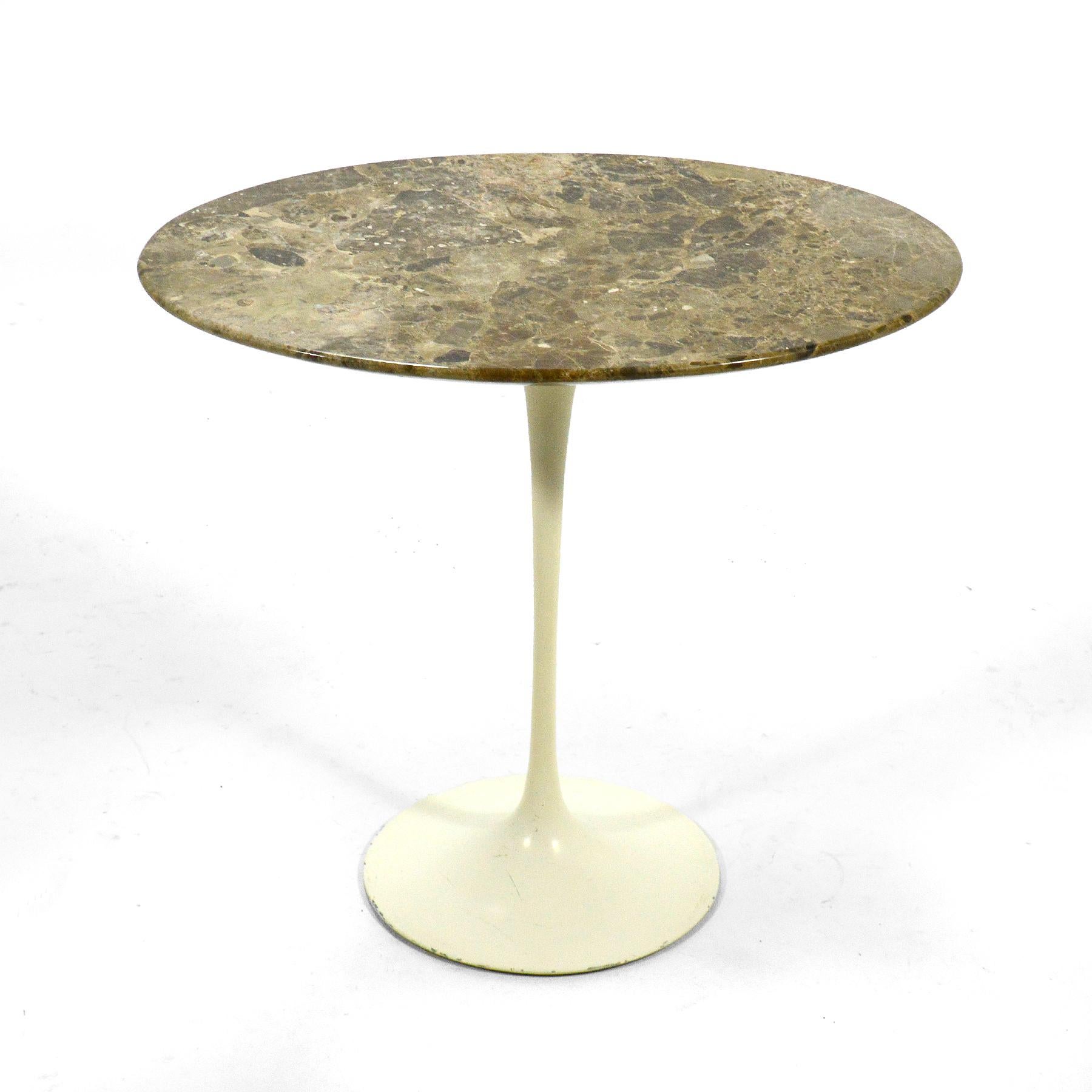 American Eero Saarinen Tulip Side Table with Marble Top