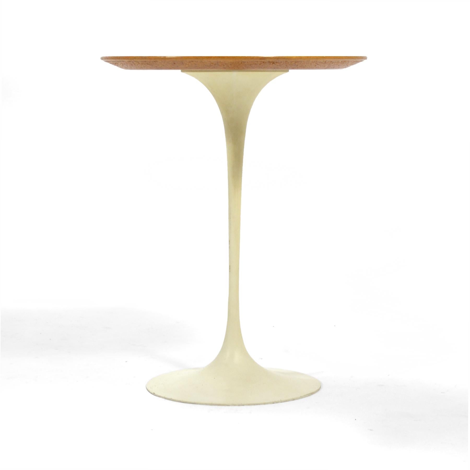 Mid-Century Modern Eero Saarinen Tulip Side Table with Oak Top