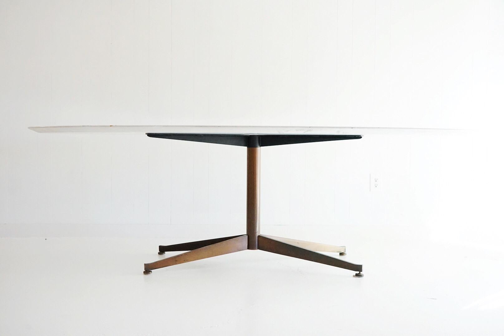 Eero Saarinen Unusual 96’ Custom Cerused Dining Table for Knoll 7