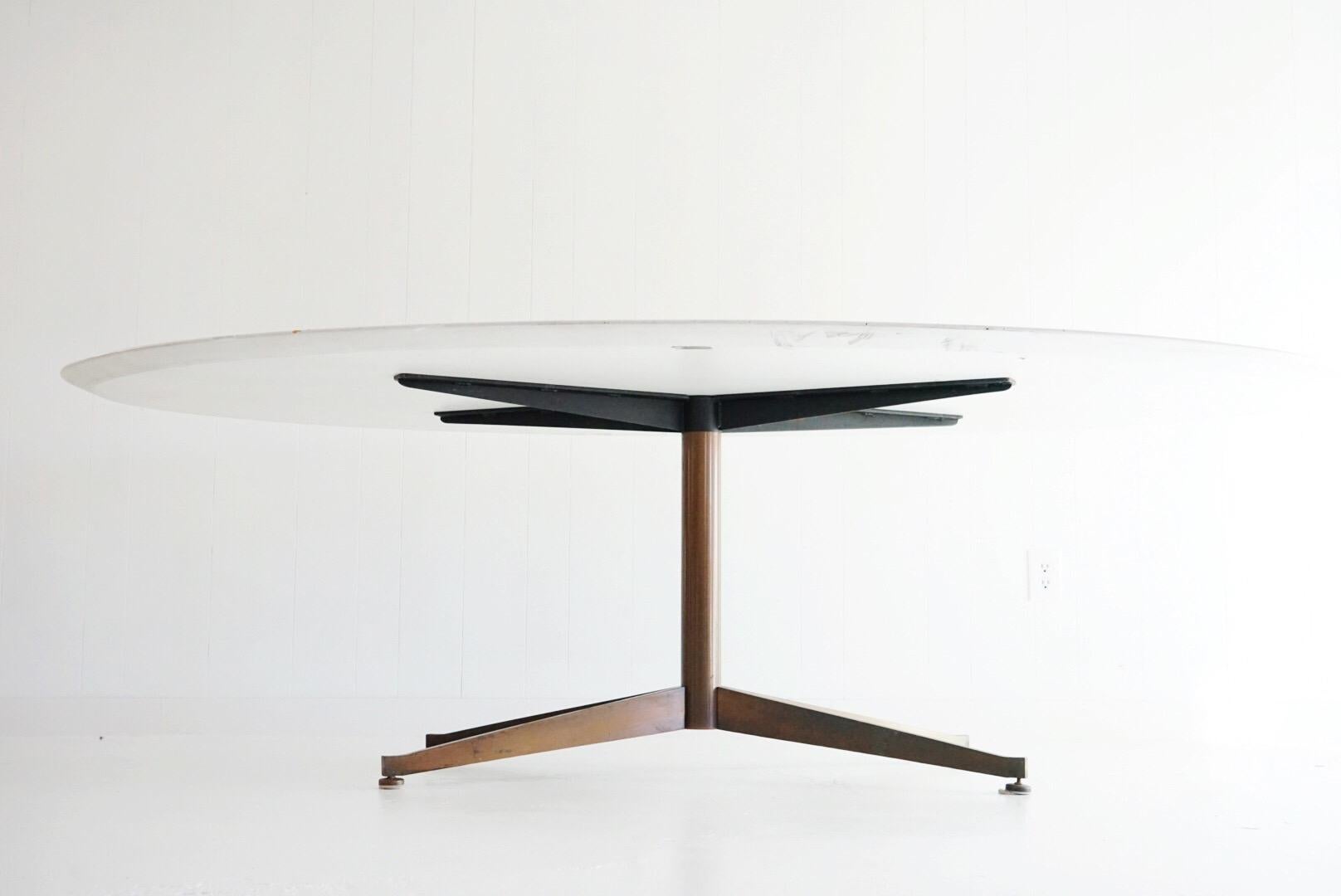 American Eero Saarinen Unusual 96’ Custom Cerused Dining Table for Knoll