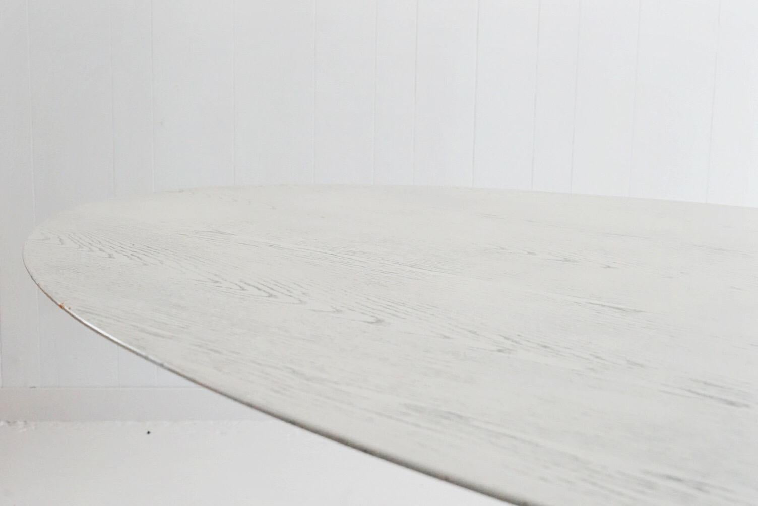 Oak Eero Saarinen Unusual 96’ Custom Cerused Dining Table for Knoll