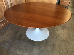 Eero Saarinen Walnut and Off-White Tulip Dining Table for Knoll